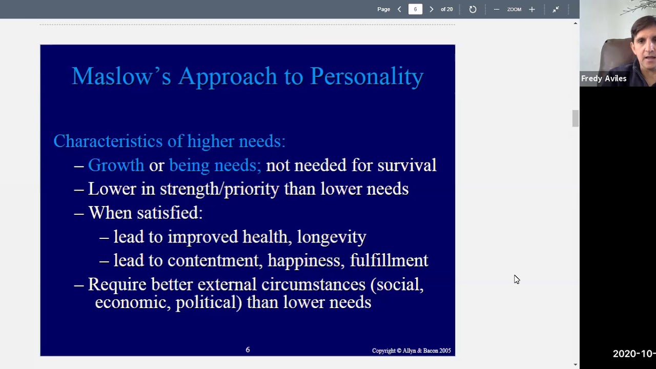 Personality Chapter 9 (Maslow) Lecture