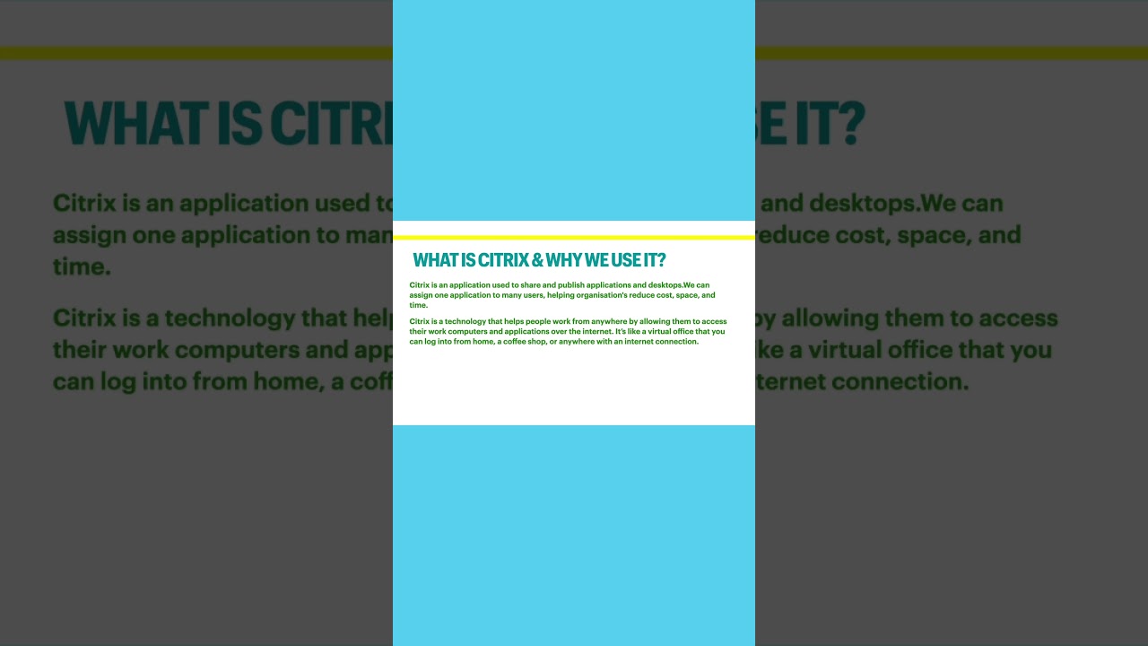 What is Citrix? Why we use it ? |#shorts |#sort |#tutorial #music #dancehall
