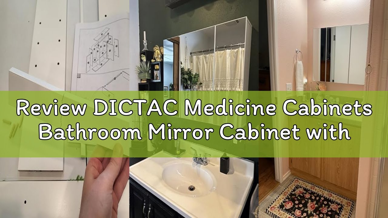 Review DICTAC Medicine Cabinets Bathroom Mirror Cabinet with 3 Door 31.5x23.6 Inch Bathroom Wall Cab
