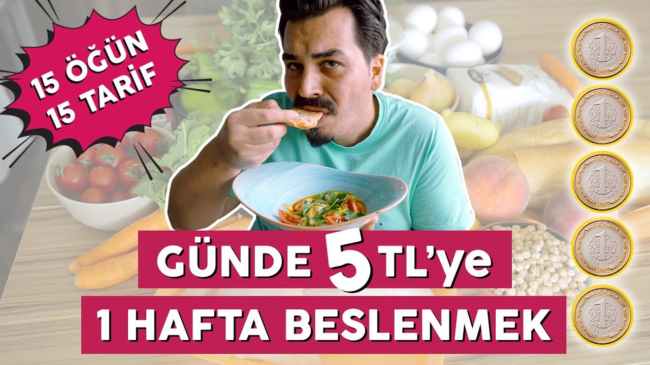 Günde 5 TL'ye 1 Hafta Beslenmek (15 Öğün, 15 Tarif, 1 Şef) [VLOG] | Yemek.com