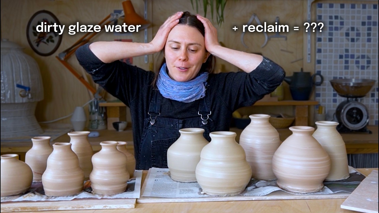 Making pottery with my studio waste