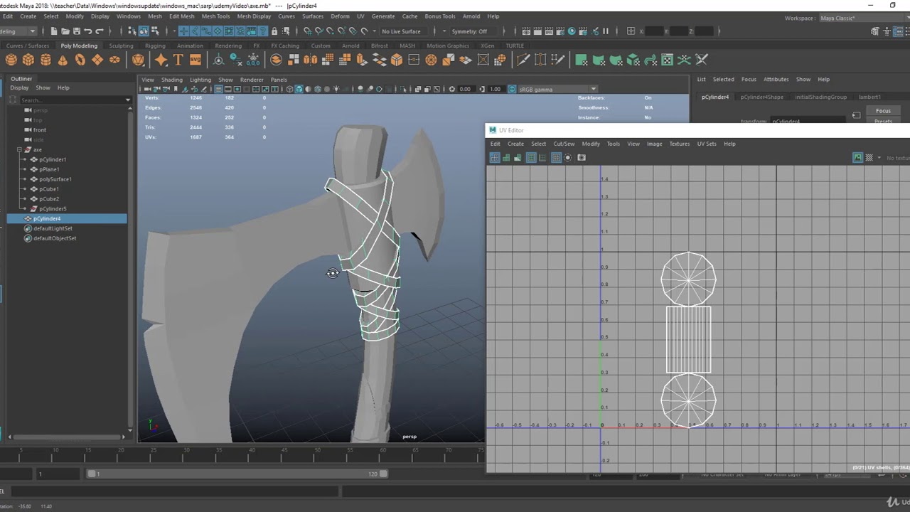Anima Okul | Ders 4 Autodesk Maya UV Açma