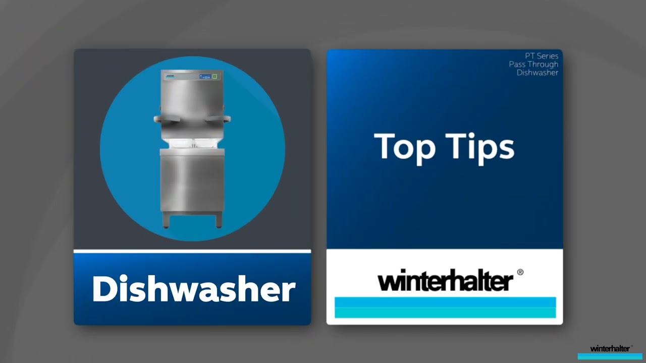 Operating Instructions Winterhalter PT Series.  Drain Down & Top Tips