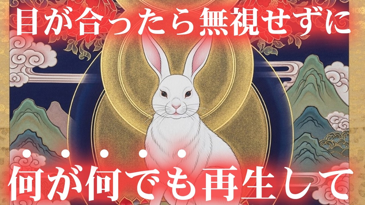⚠️目が合ったら無視厳禁⚠️早い人は明日良いことが起こり始めます。１０秒でも再生できたら白兎が驚愕の幸運を運んできてくれます。見れば見るほど運気が上昇する不思議な動画。