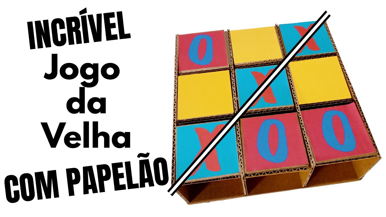 De papelão a diversão! 🎨Um jogo da velha lindo e sustentável♻️#JogoDaVelha #jogocaseiro#diy