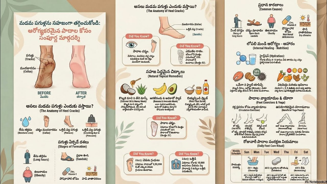 మడమల పగుళ్లను తగ్గించడం ఎలా? How to repair heels 