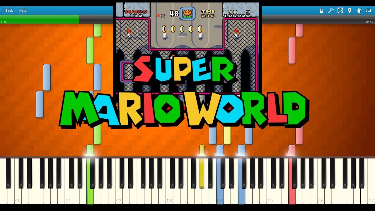 Super Mario World - Castle Fortress Theme Synthesia