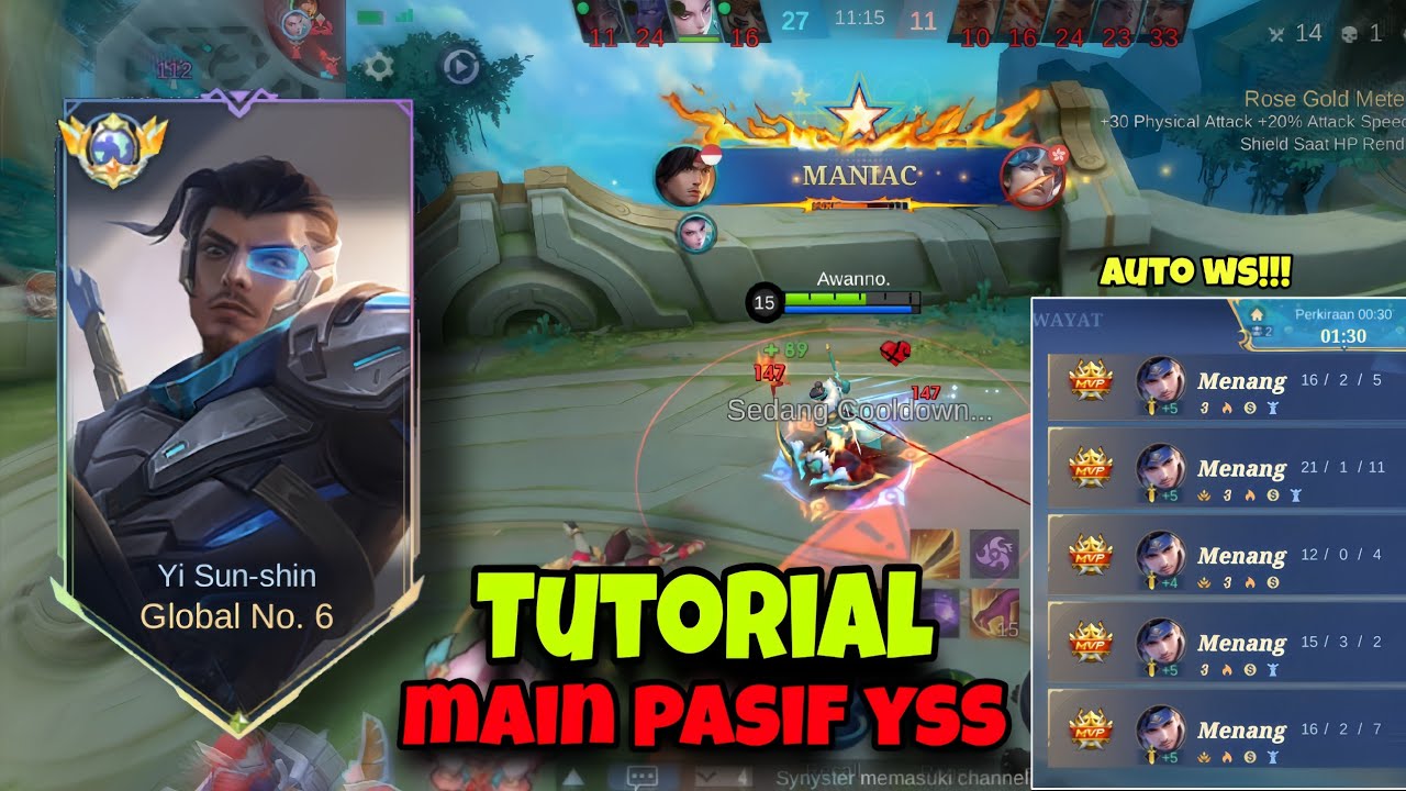 TUTORIAL BERMAIN PASIF YSS BAGI PEMULA,AUTO WIN STREAK!!!|MOBILE LEGENDS 