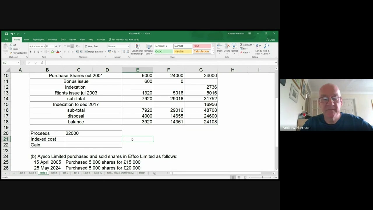 Business  Tax fa 2024 walkthrough tasks 5 and 6