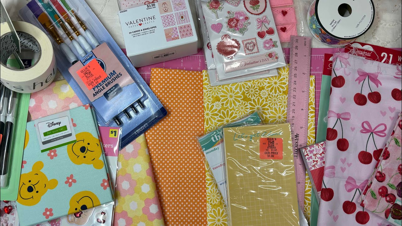 Collective haul 💗 Hobby lobby, Ollie’s, Dollar Tree and Walmart #junkjournalsupplies 