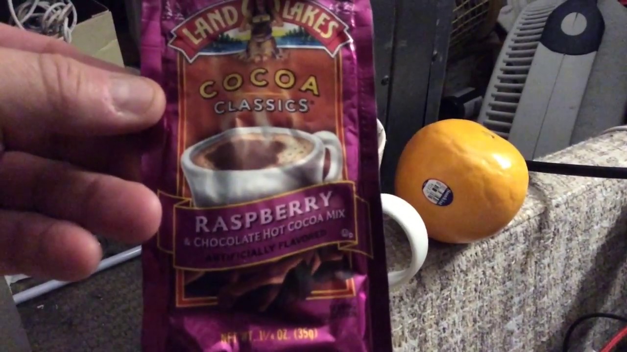 TRYING LAND O LAKES CHOCOLATE RASPBERRY HOT COCOA MIX.