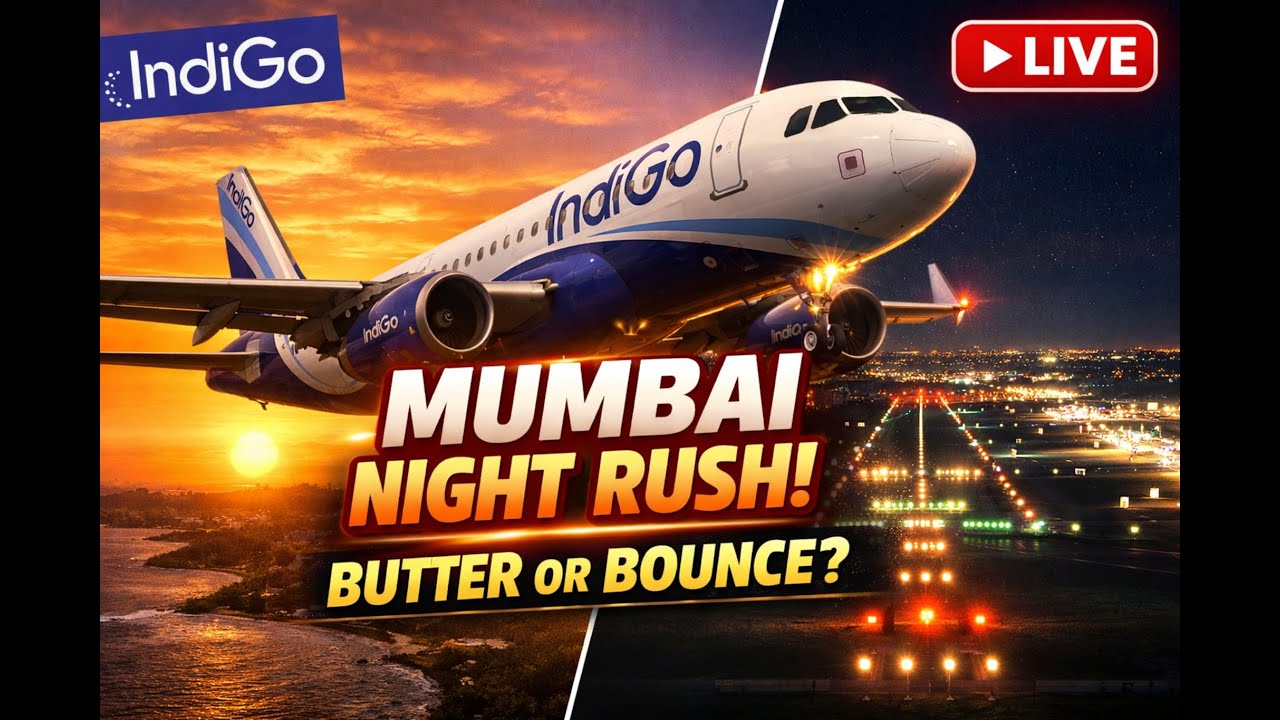 Mumbai Night Landing | Real-Time IndiGo A320 VOCI ➜ VABB | LIVE