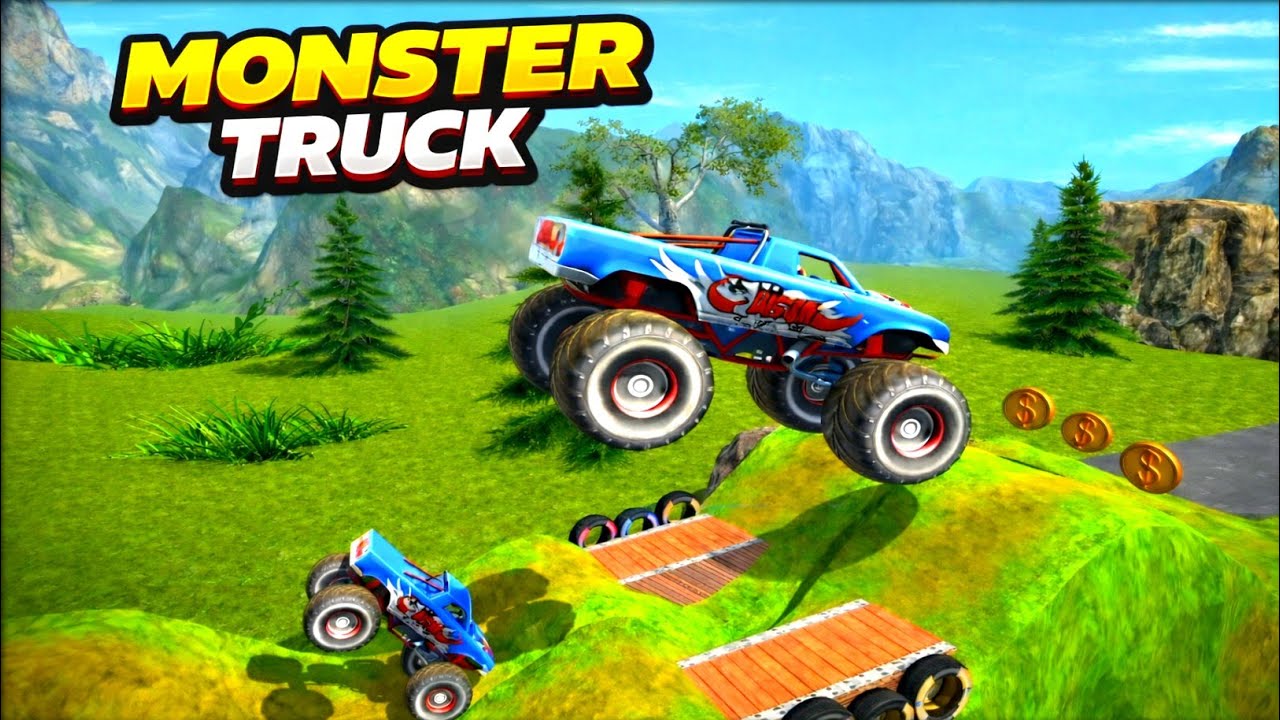 Simulator Monster Track Impossible Stunt // Crazy Race For Android 🤯 Off Road 1v1 Race #games 