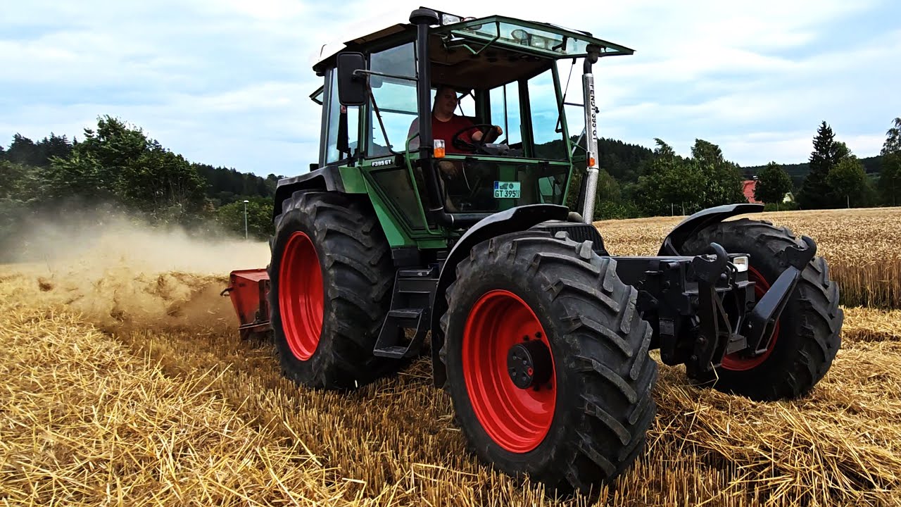 Fendt 395 GT Exclusiv Oldtimer mit Dücker beim Stroh mulchen 2023!