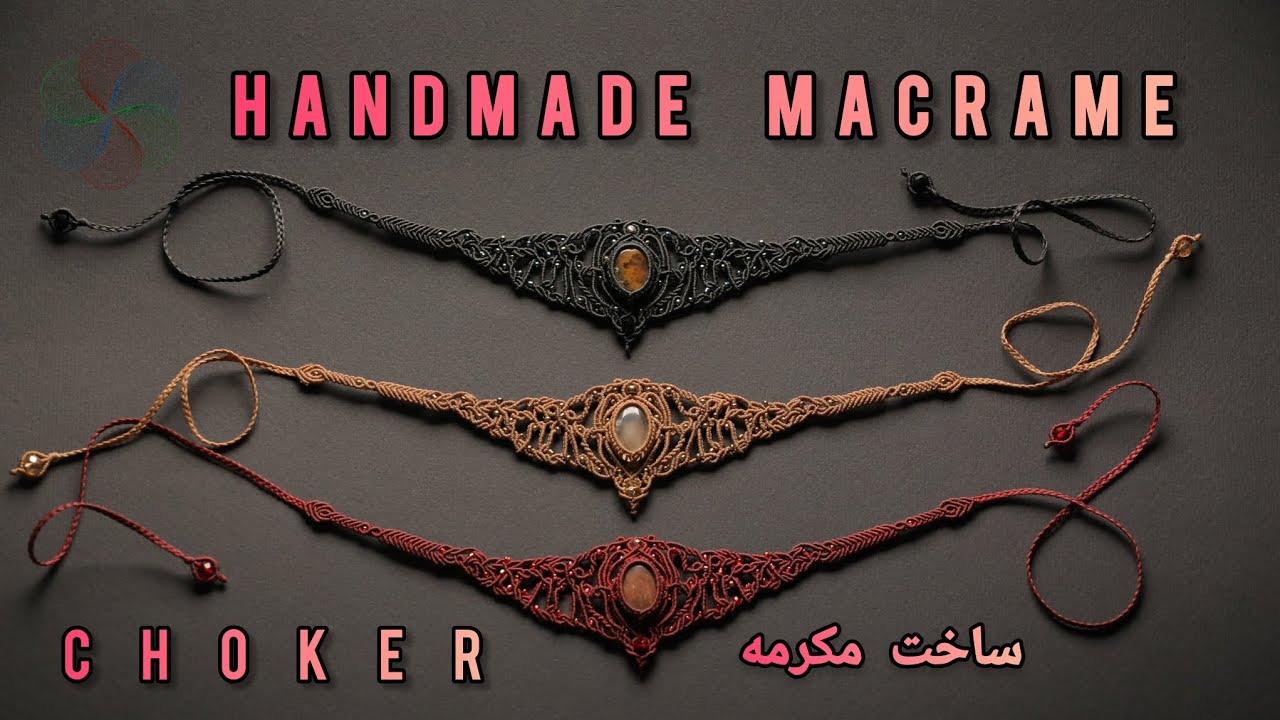 how to made micro macrame with agate stone ✨️ #سنگ_عقیق_شجر #مکرمه_بافی #گلوبند #سربند #macrameworld