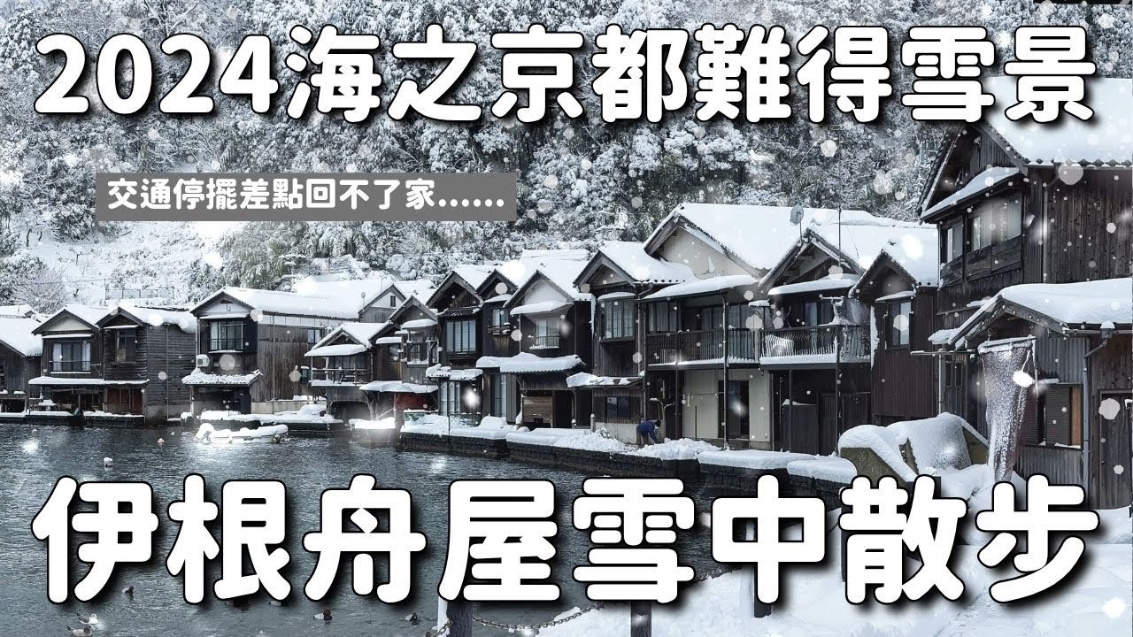 超難得的京都伊根舟屋雪景散步(2024.1.24) 餵海鷗遊覽船 天橋立雪景纜車｜京都旅遊 4K VLOG