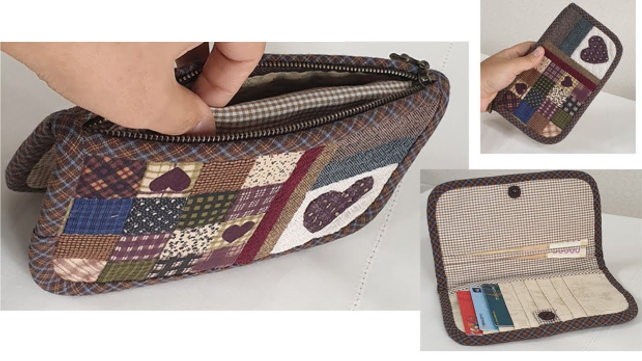 #0078 Quilted Wallet Quilted Wallet  Making Card Wallet Purse Fabric Wallet Making