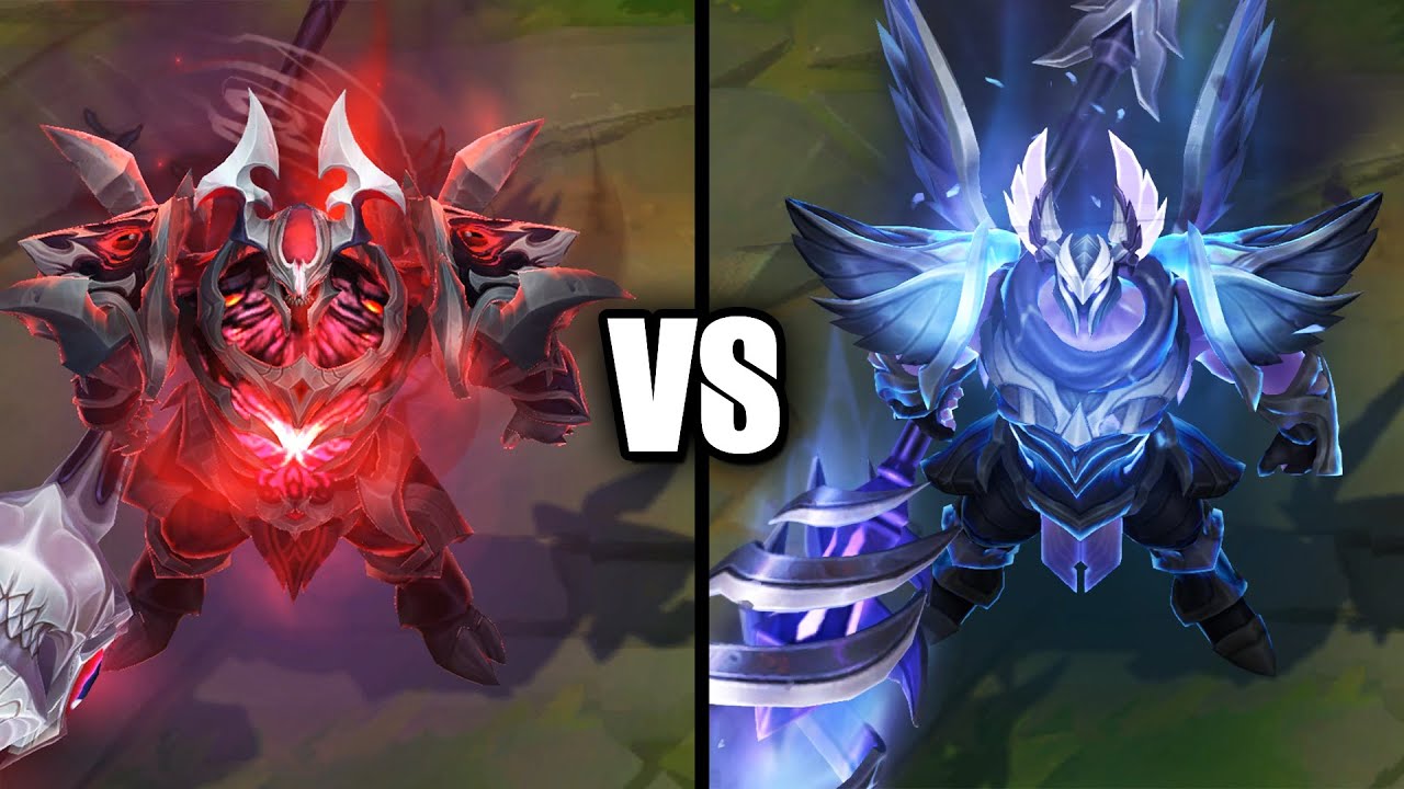 Old God Mordekaiser vs Ashen Graveknight Mordekaiser Skins Comparison (League of Legends)