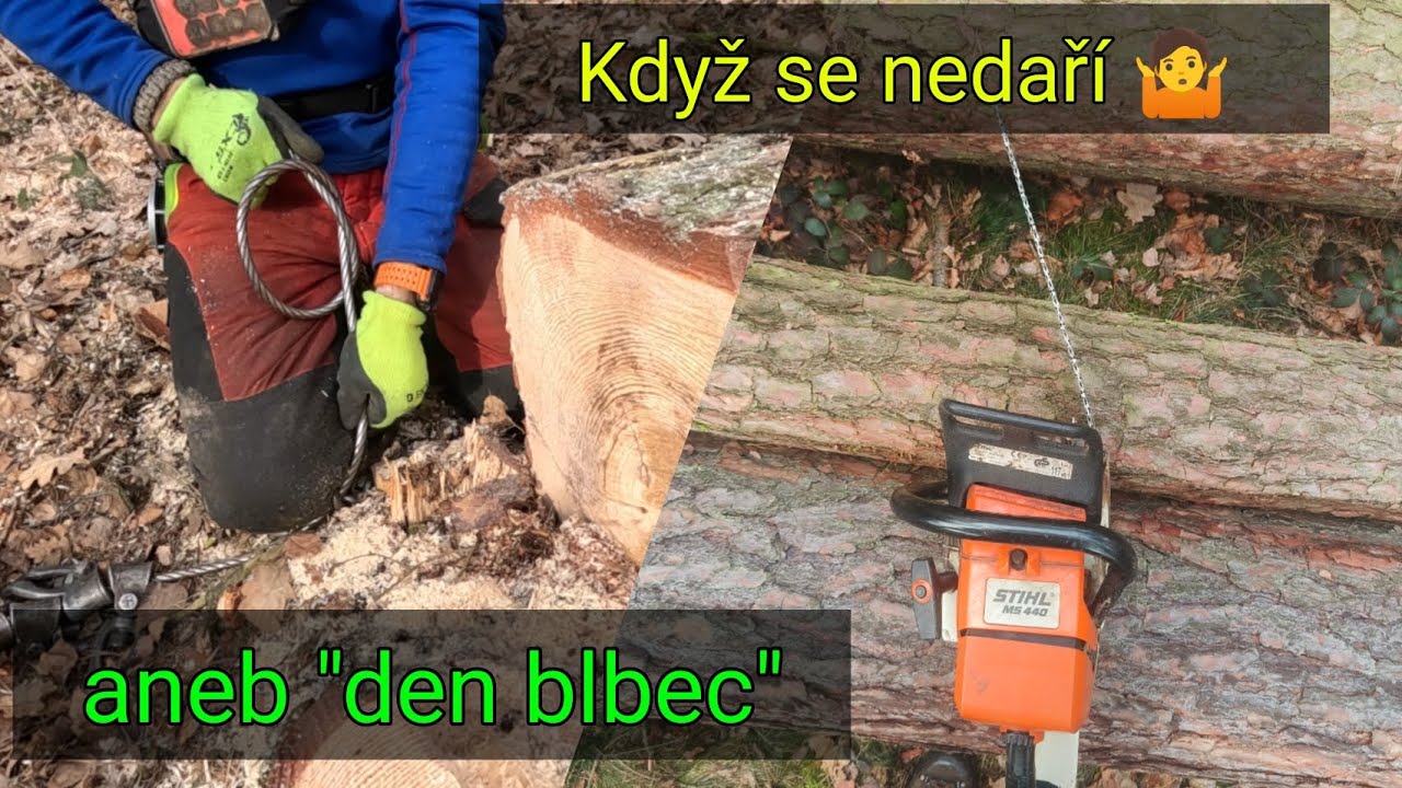 Těžba dřeva když se nedaří aneb občas je den blbec, Stihl Ms 362, Zetor 7245, Agama aga 2