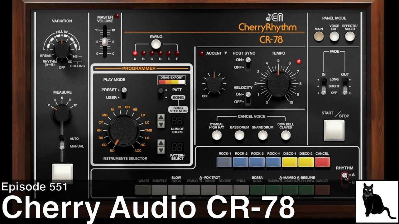 Cherry Audio CR 78: демонстрация и обучение по созданию ритм-машины для создания классных ритмов