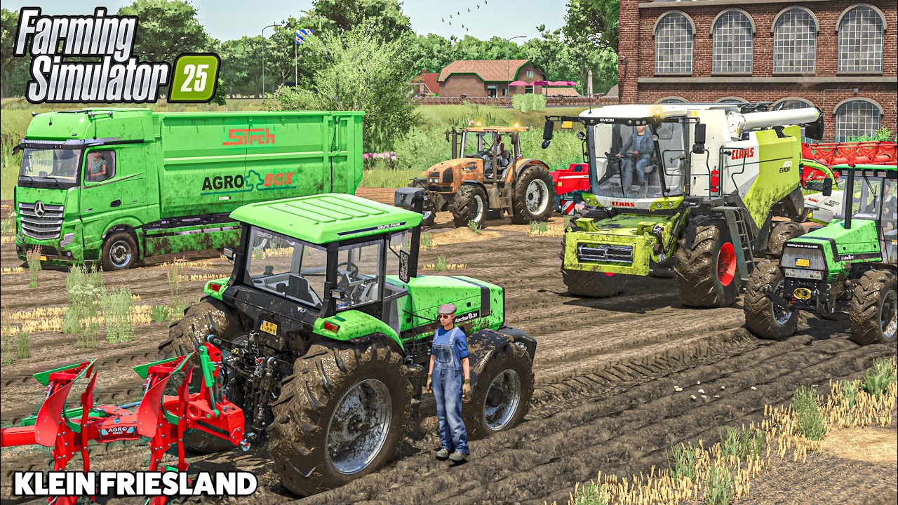Plow the Land & Create Small Square Bales | KLEIN FRIESLAND | Farming Simulator 25