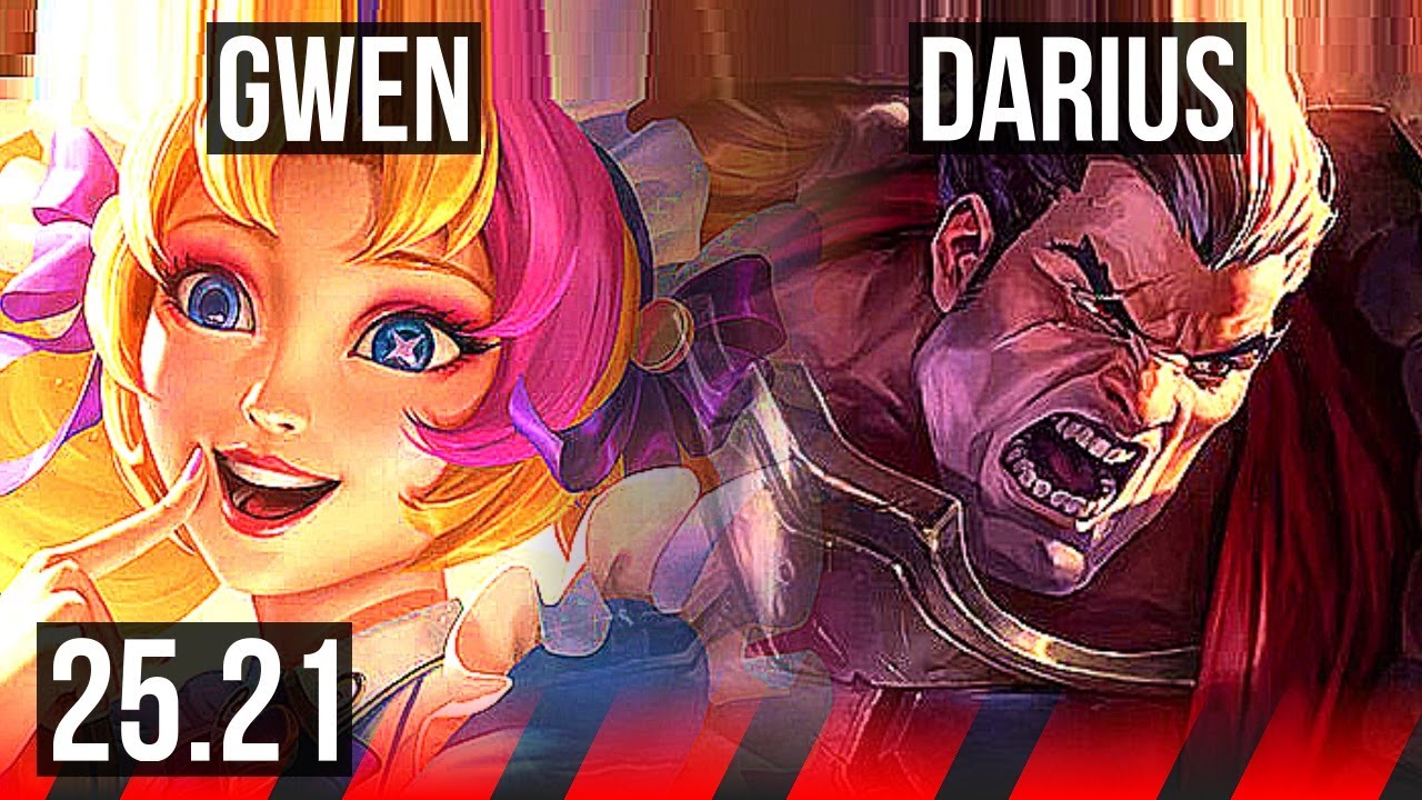 GWEN vs DARIUS (TOP) | 11 solo kills, 14/1/4, Legendary, 700+ games | EUW Master | 25.21