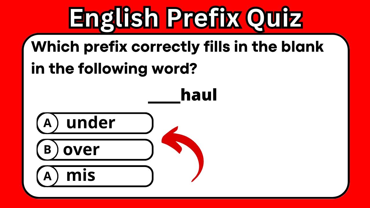 Prefix  Quiz | English Grammar Test with Answers...