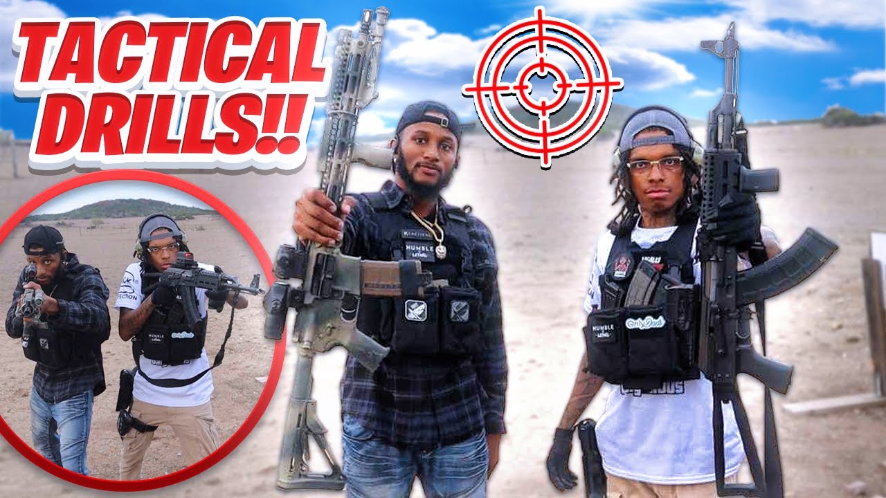 Shooting drill with our Ar and Ak