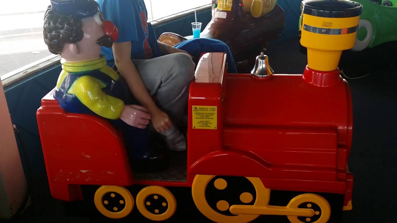 Red Photo loco Kiddie Coin Ride by Amutec.
