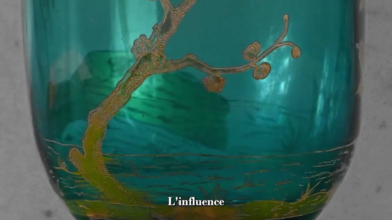 Baccarat, blue crystal vase with waders, circa 1880