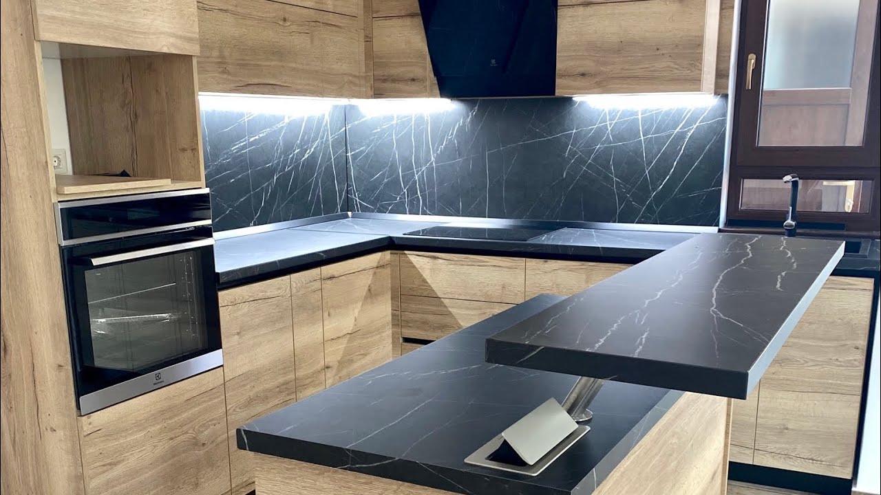 Montaj Mobilier de bucatarie realizat din Pal Stejar halifax Natur