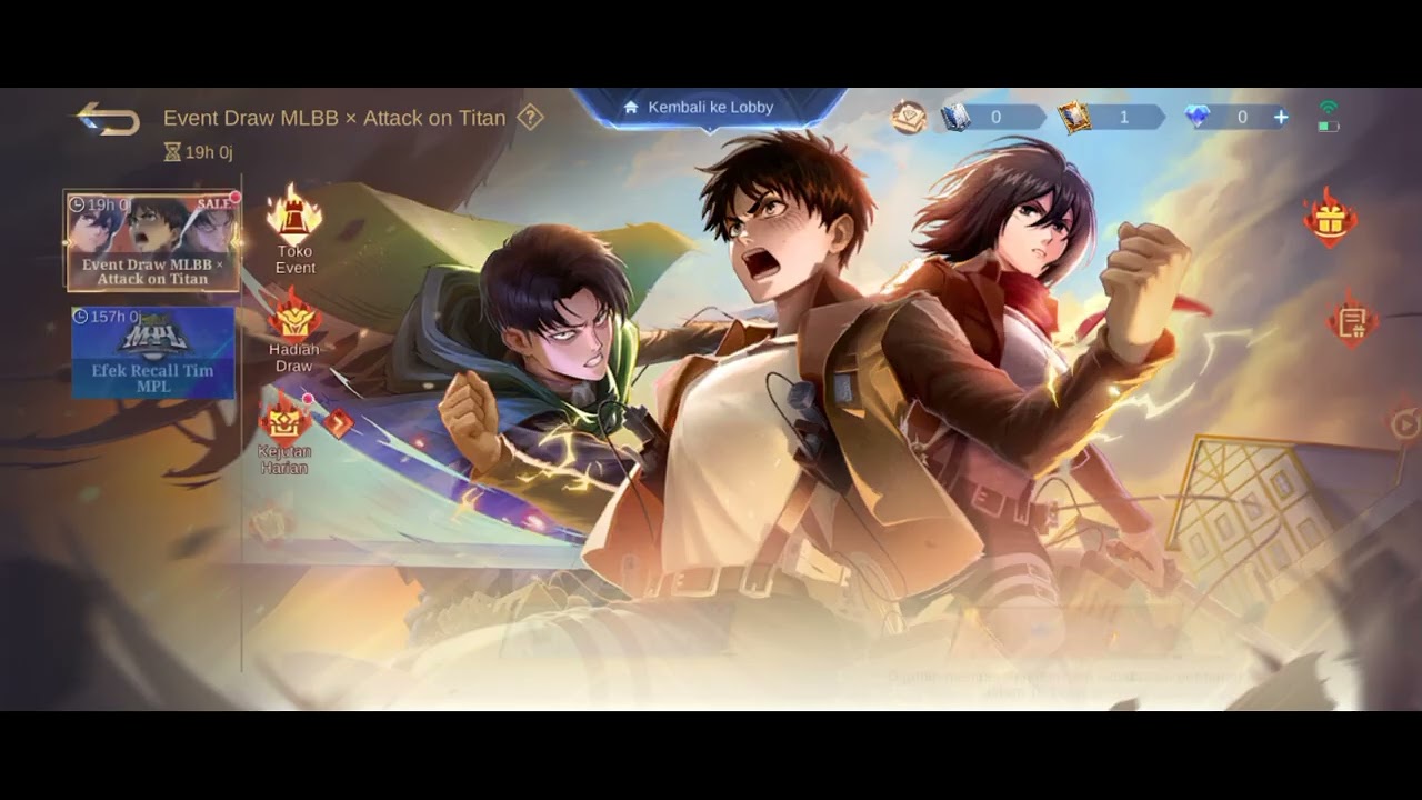 Gacha Event Draw MLBB X Attack on Titan Phase 1 di 11 Akun
