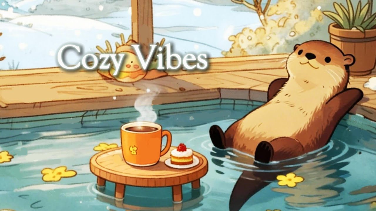 Winter Hot Spring & Coffee ☕Cozy Lofi for Relax  #lofihiphop  #chillmusic #coffeemusic #studymusic