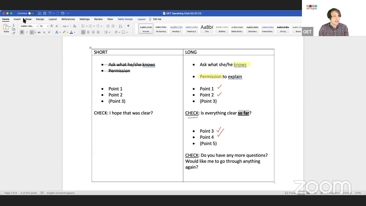 OET Speaking: Information Giving