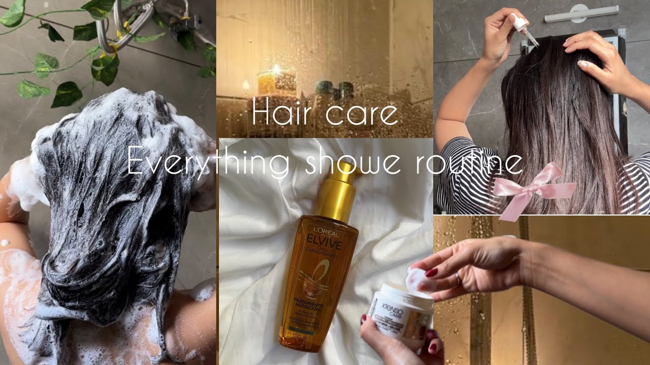Haircare shower routine 🧖🏻‍♀️🫧🧴|soft and shiny hair⋆˙⟡