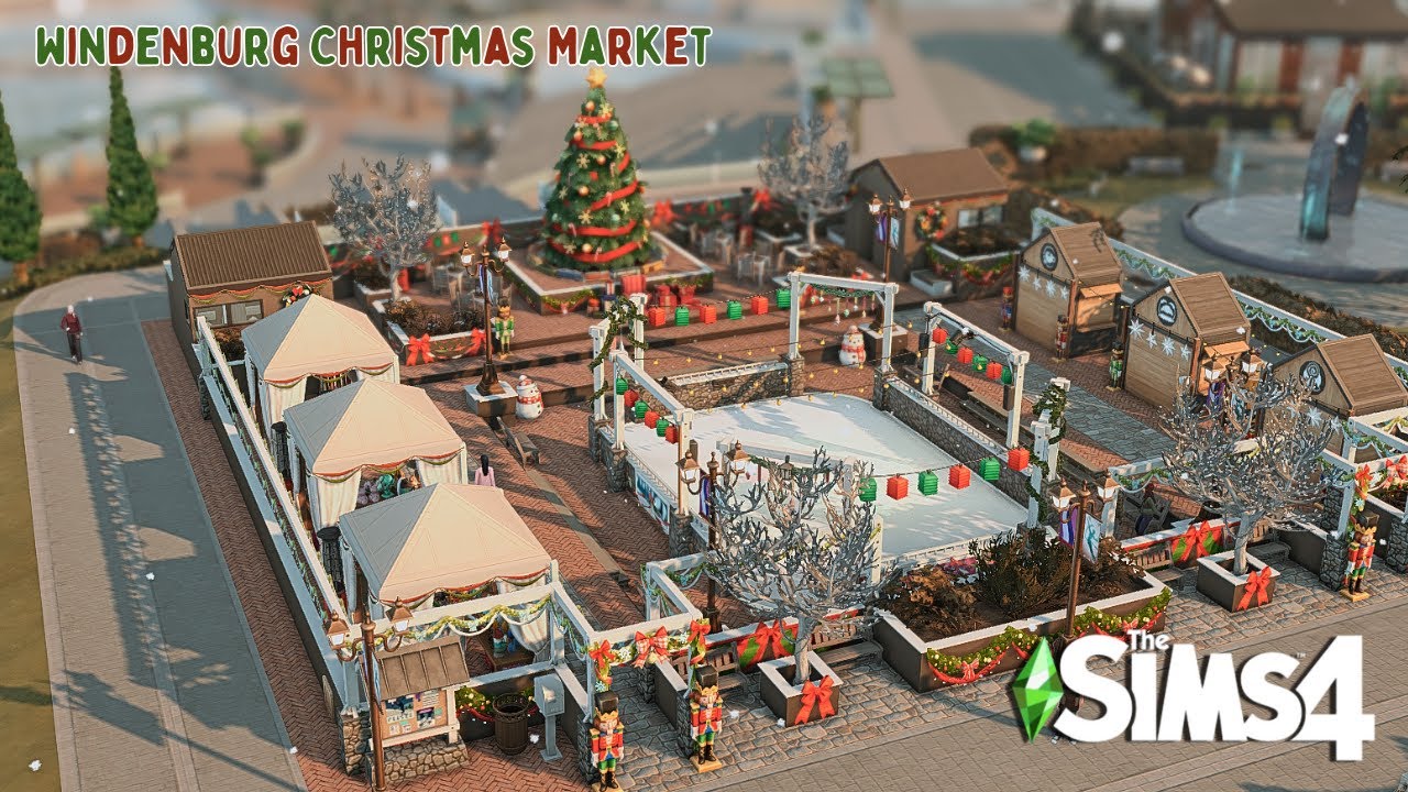 Windenburg Christmas Market 🎄🎅 | Sims 4 Speed Build (NO CC)