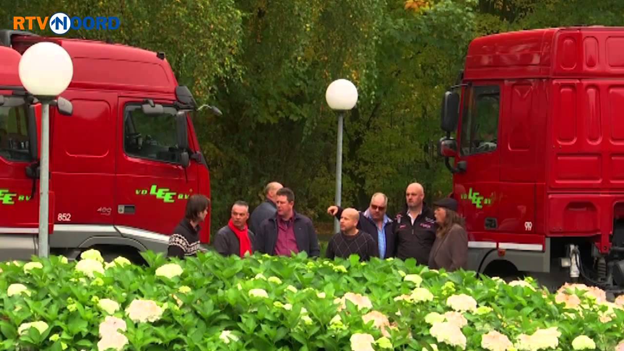Bijzondere rouwstoet met vrachtwagens voor slachtoffer van treinongeluk - RTV Noord