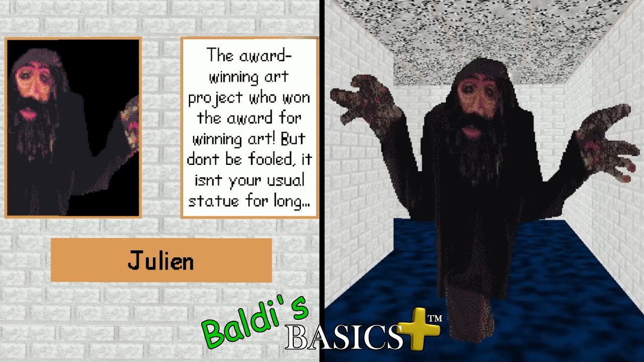 Гигантская статуя Жюльена Ревершона в школе Балди █ Baldi's Basics – моды █