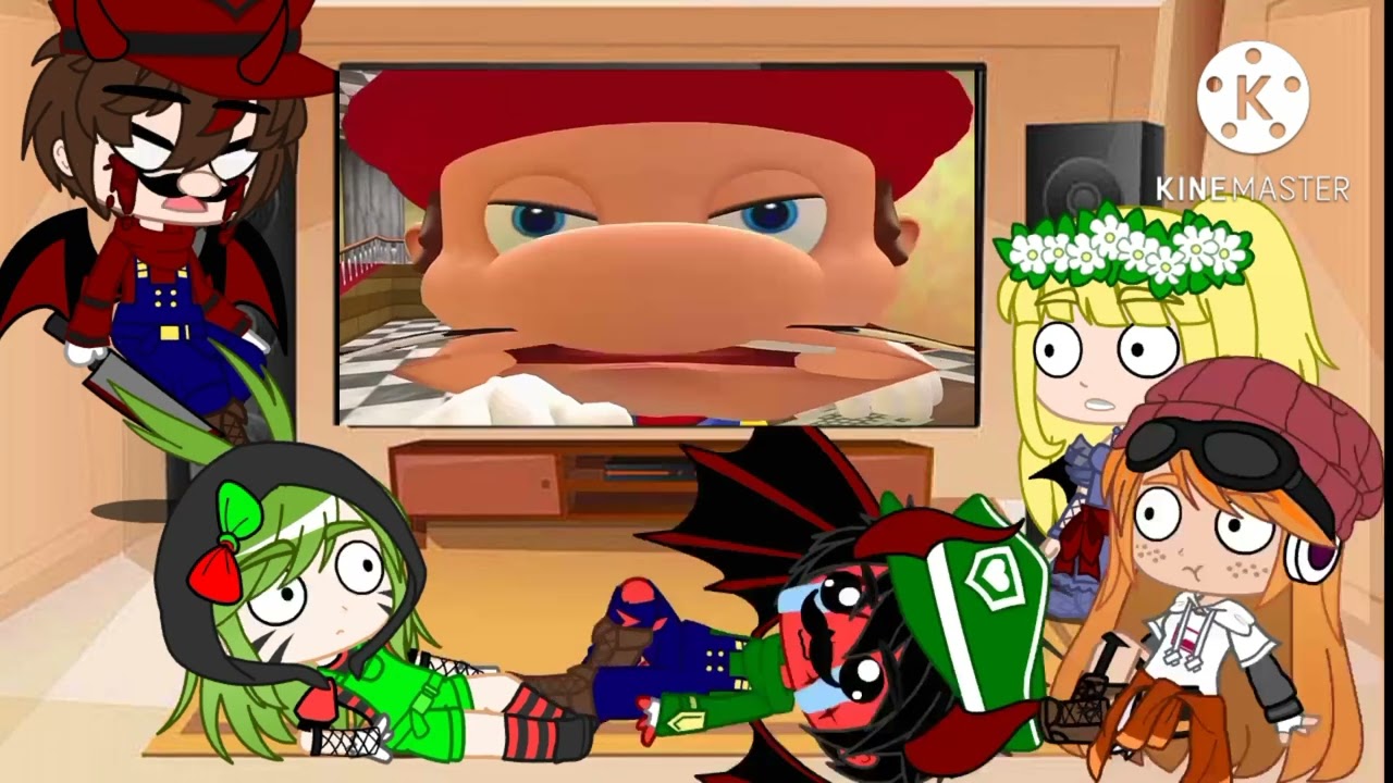 Mario exe alice ihy luigi meggy and melony react to Mario play baldi basic gacha club