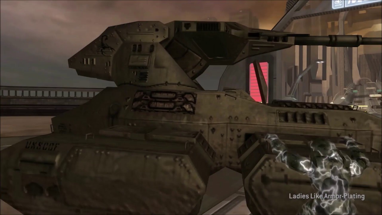 Halo 2 PC - Flying a scorpion tank on Metropolis