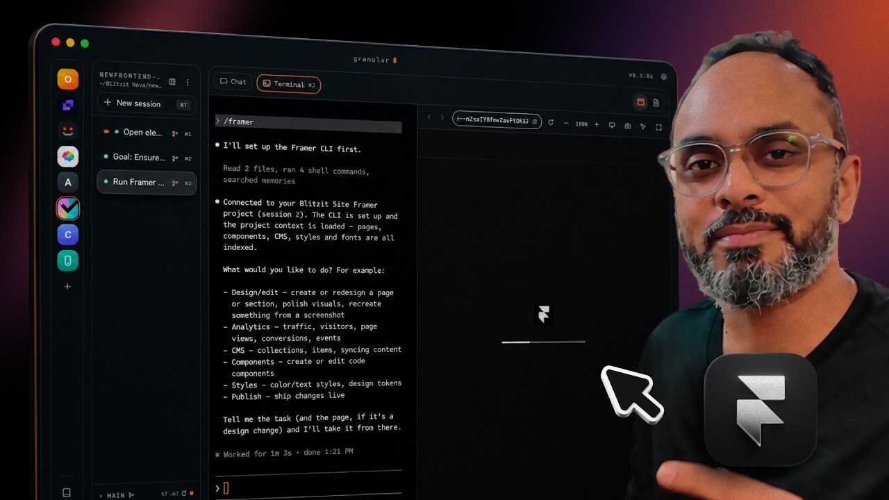 Framer + ваши собственные ИИ-агенты через CLI/MCP в терминале с детальным управлением