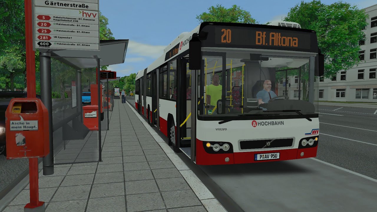 OMSI 2 Hamburg line 20. Volvo 7700 ZF Articulated bus.