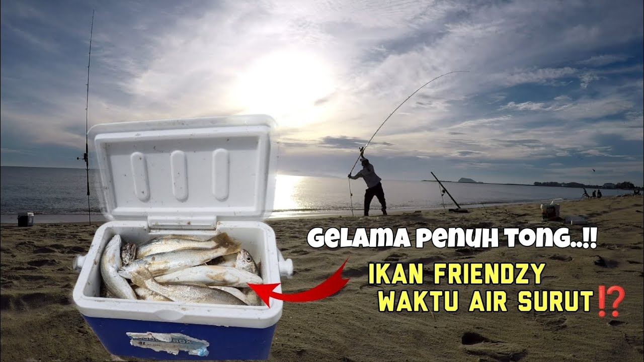 Surfcasting pantai | mancing solo  + healing di pantai sambil kutip lauk ‼️