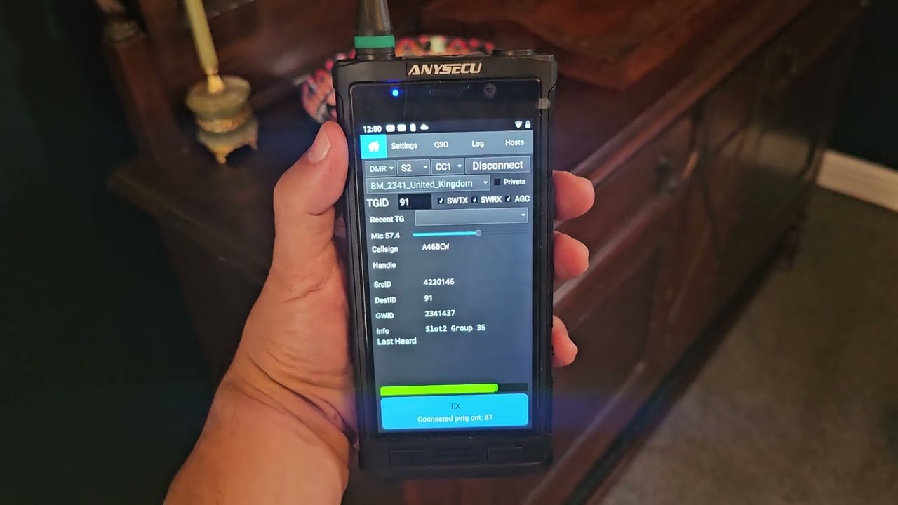 Droidstar - android  Tablet PTT Button