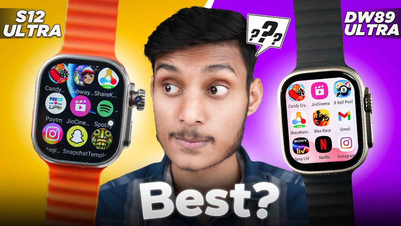 5G Android S12 Ultra Vs Dw89 Ultra ⚡️| 2Gb Ram + 16Gb Storage🔥 | Hd Camera 📸 WS9C Smartwatch