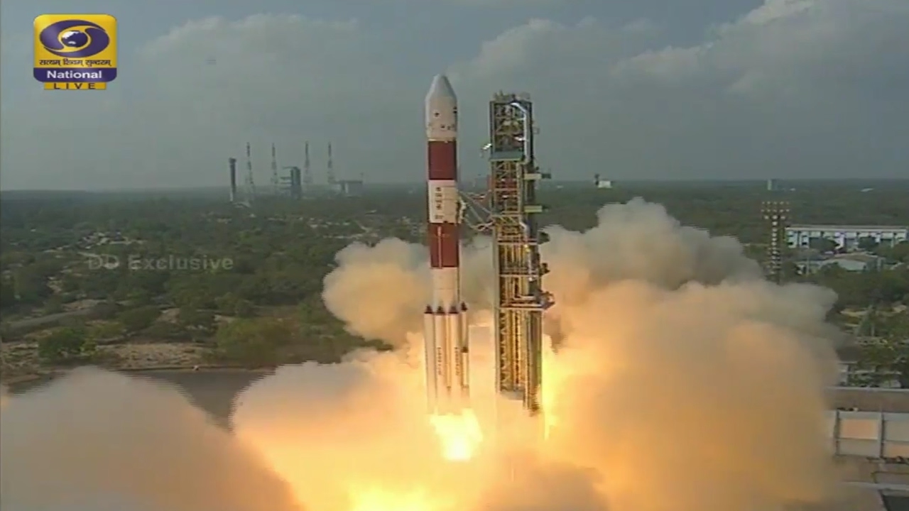India's PSLV Rocket takes off with a record 104 Satellites