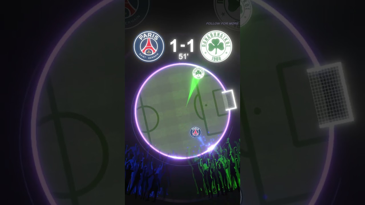 PSG vs PANATHINAIKOS🤯#footballmarbles #footballedit #neonarcade #psg #panathinaikos