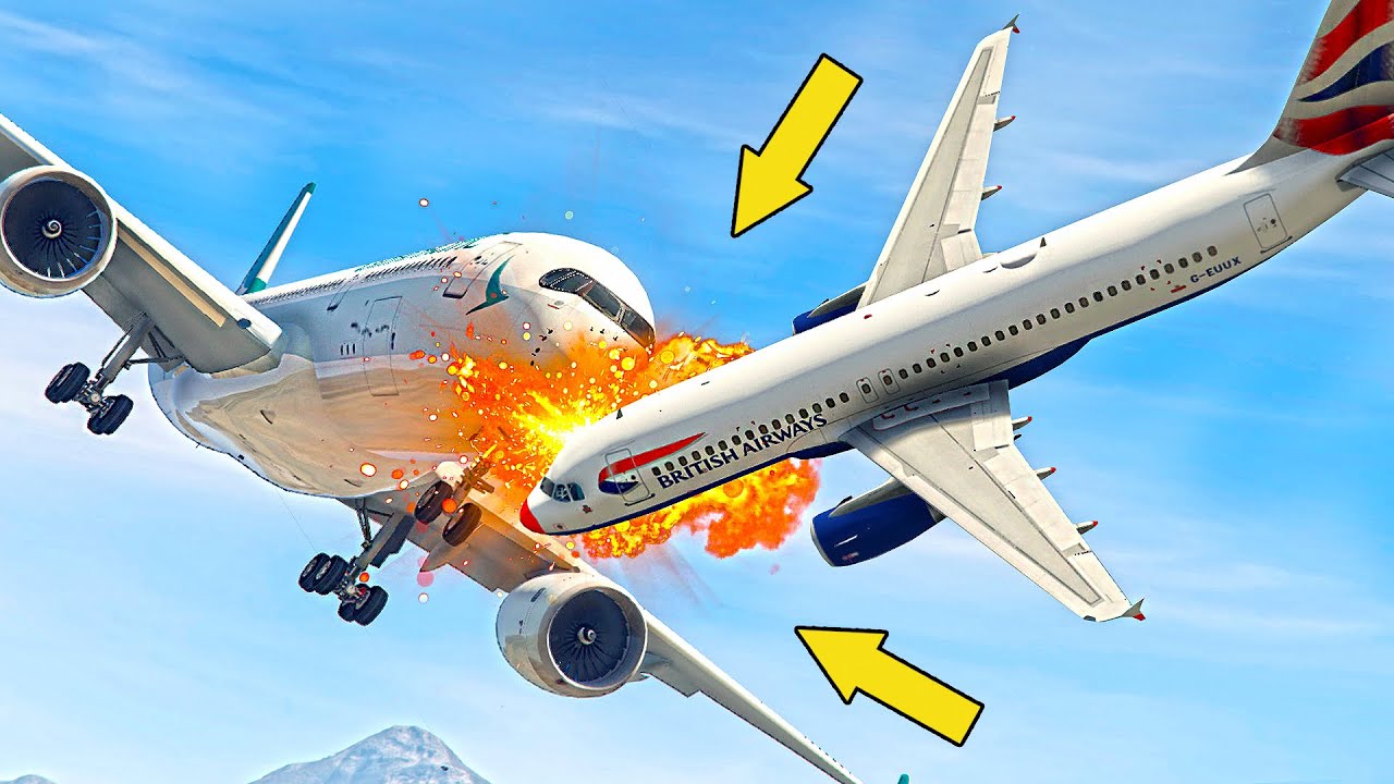 Airbus A320 Crashes Mid-Air With GIANT Airplane | GTA 5