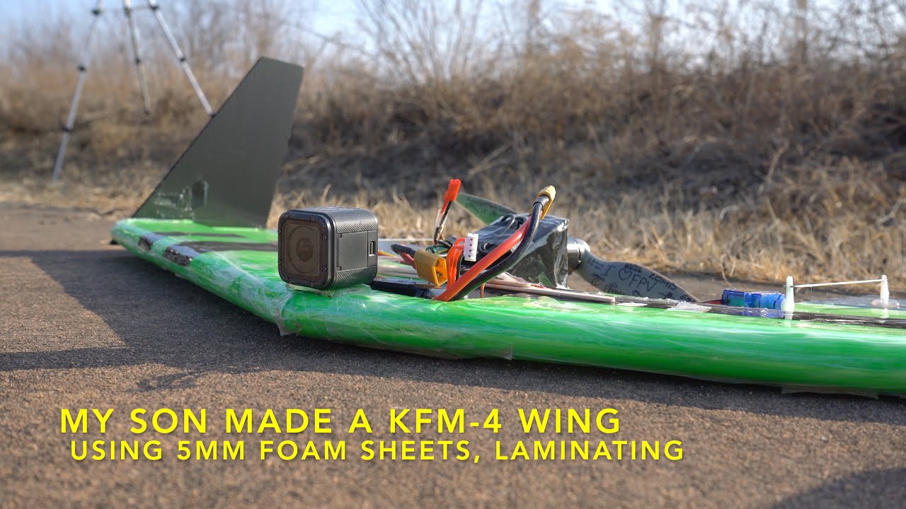 DIY KFm-4 flying wing with gopro session crash thickness 20mm extremely durable