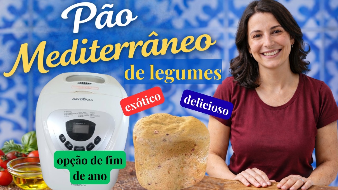 🥖✨Receita de PÃO COM VEGETAIS MEDITERRÂNEOS que vai MUDAR seu café da manhã